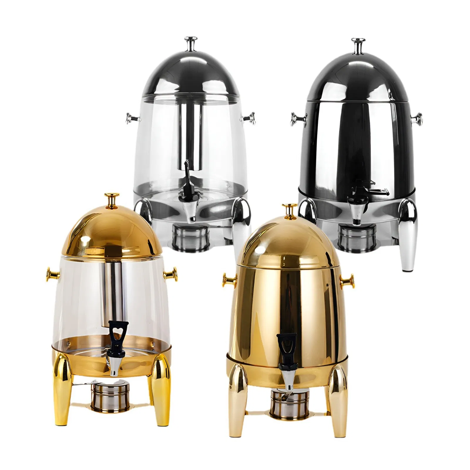 Gold 12L Stainless Steel Visible Juice Dispenser PC Barrel Coffee Urm
