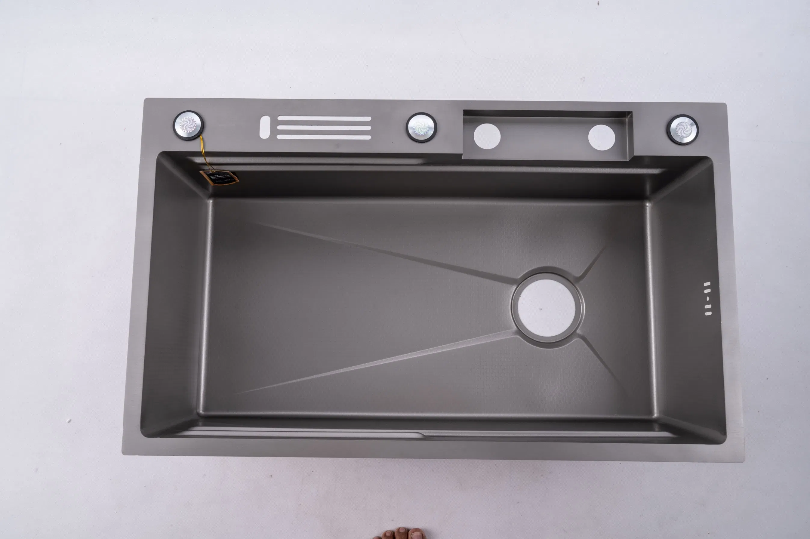 Modern Flying Rain Waterfall Stainless Steel Kitchen Sink with Tool Holder