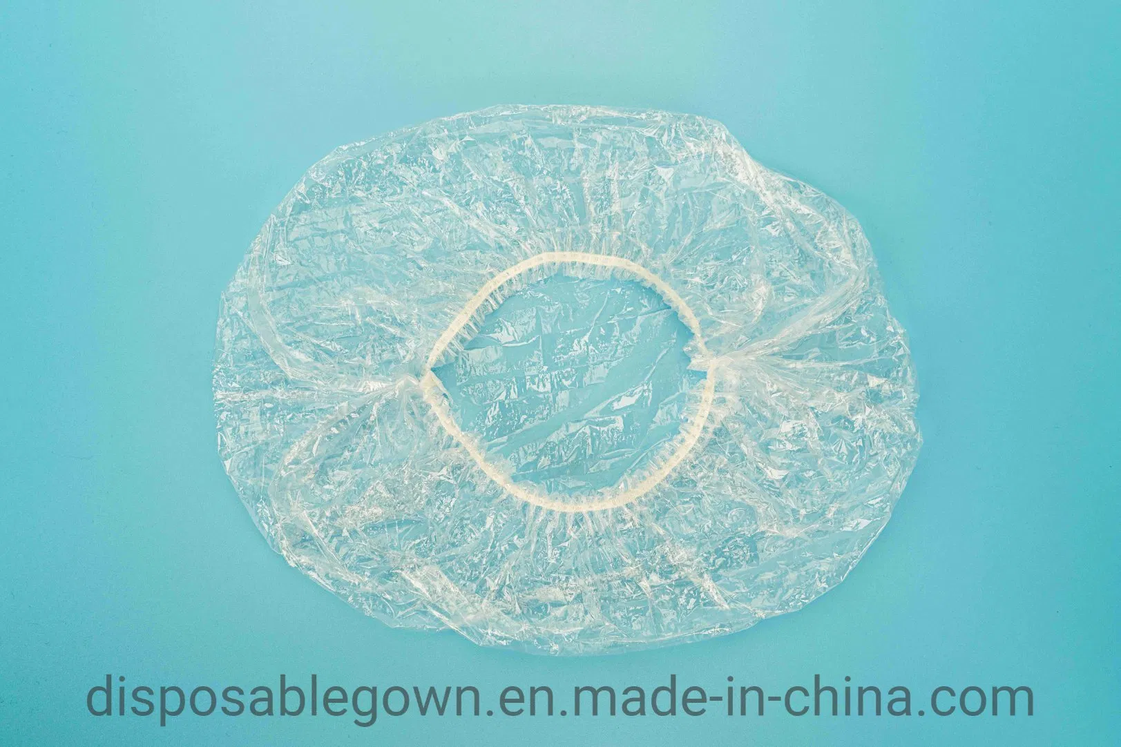 Disposable Use PE Shower Cap for Bathroom Waterproof Transparent Plastic Shower Cap