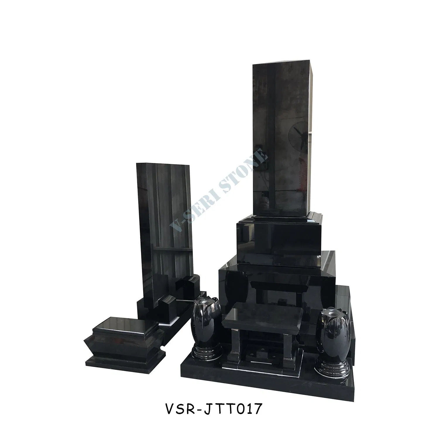 Traditional Customized Black Granite Headstone Monuments Memorial Granite Tombstone