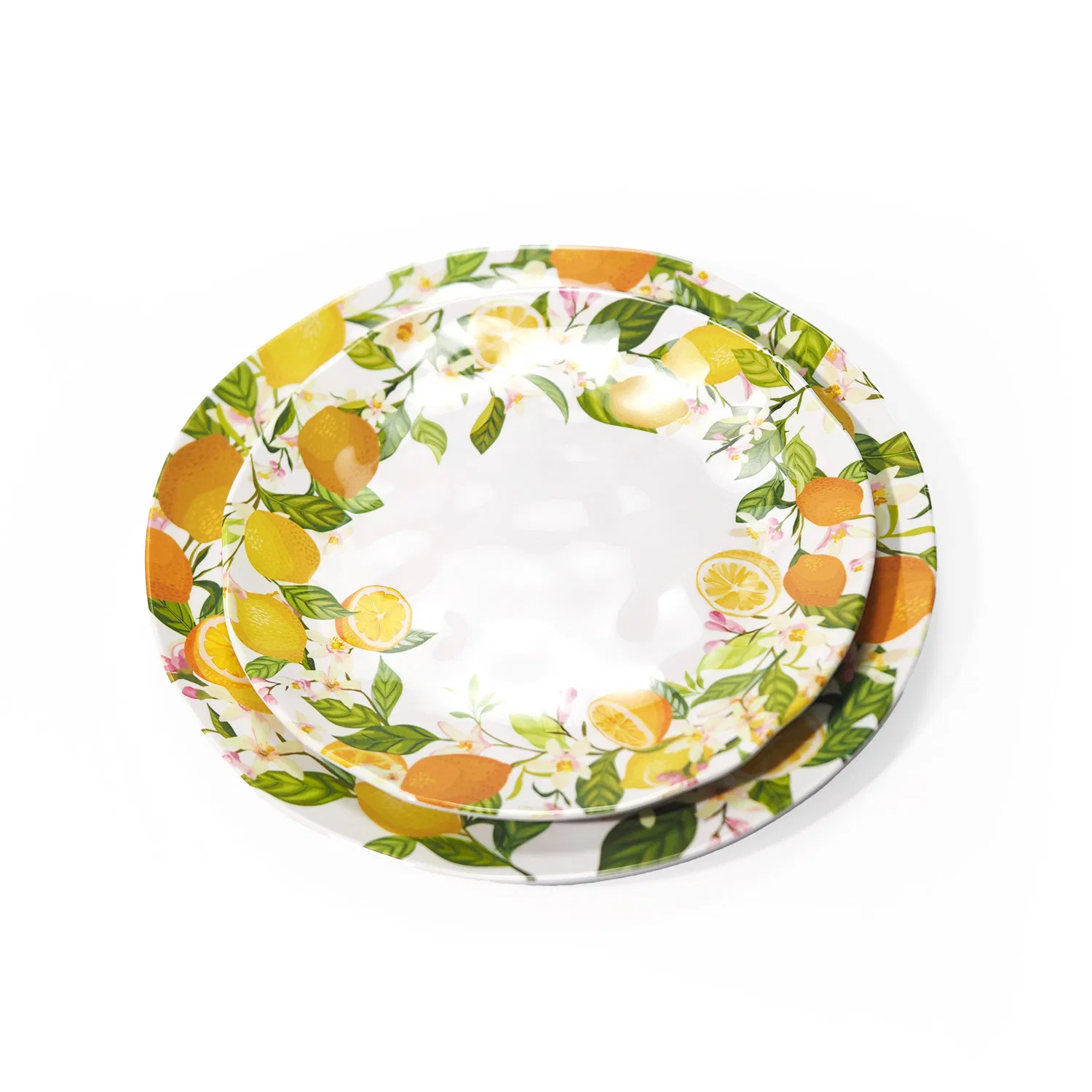 Customized Food Fruit Container 14 Inch Melamine Ripple Round Salad Plate