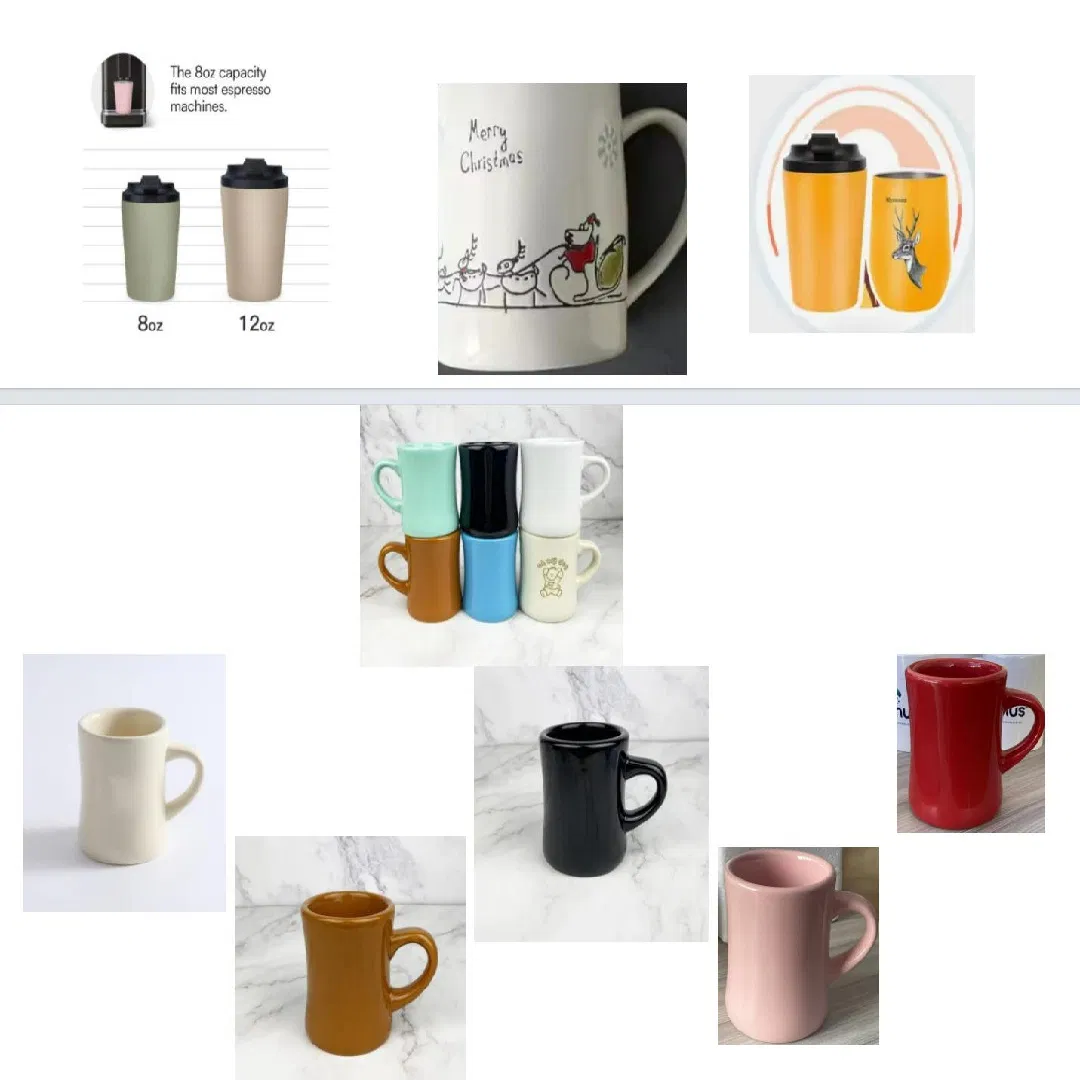 Personalized Sublimation Gift Red Black Cafe Brand Promotional Ceramic Coffee Cup Mug