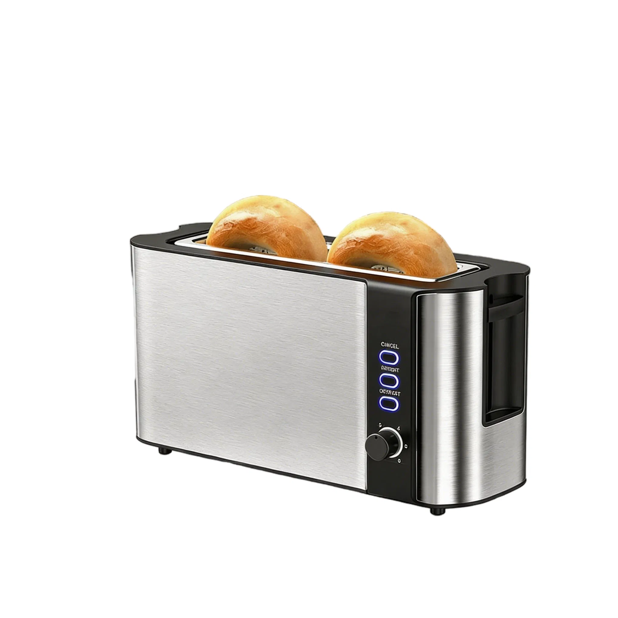 2-Slice Stainless Steel Bread Toaster Maker Breadmaker Machine with Digital Display