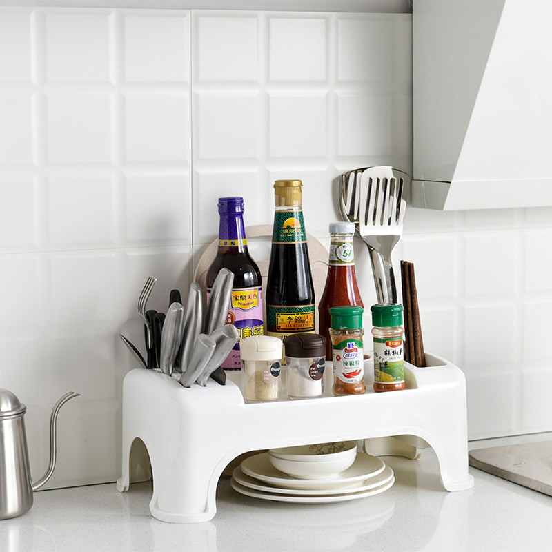 Полка для кухонного шкафа, пластиковая, 2-х ярусная