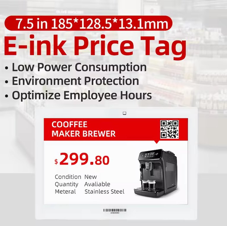7.5inch E-Ink Labels Screen Epaper Digital Price Electronic Shelf Label Price Tags
