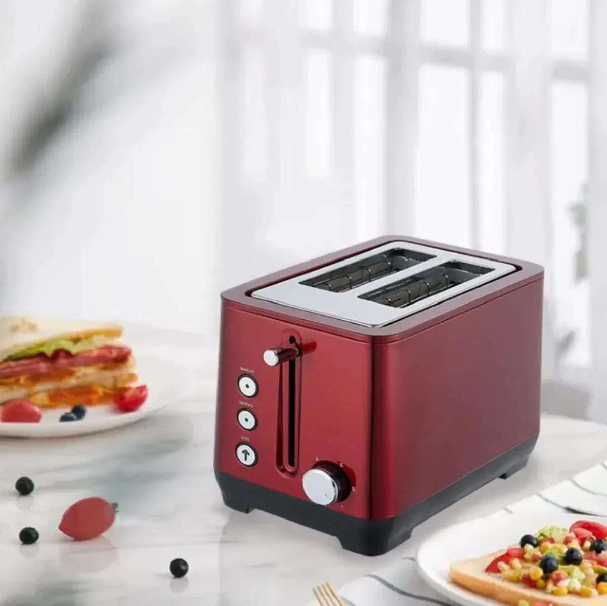 Electric Bread Sandwich Household Stainless Steel 2-Slice Horizontal Standard Oven Toaster