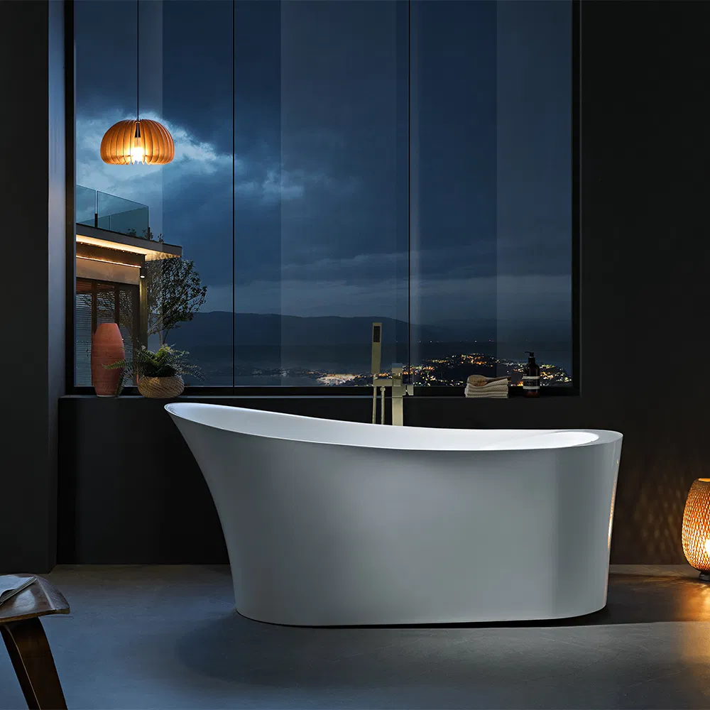 Foshan Hotel-Style Modern Acrylic Freestanding Soaking Bathroom Bathtub
