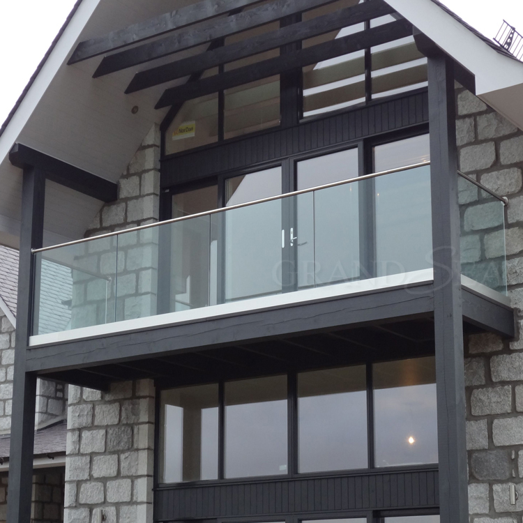 Outdoor Metal Terrace Staircase Balcony Hand Deck Modern Aluminum Glass Railing Design