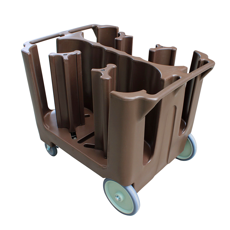 Dining Adjustable Dish Collecting Trolley with Wheels Plastic Movable Service Plates Kitchen Tray Mover Cart Dolly Trolley