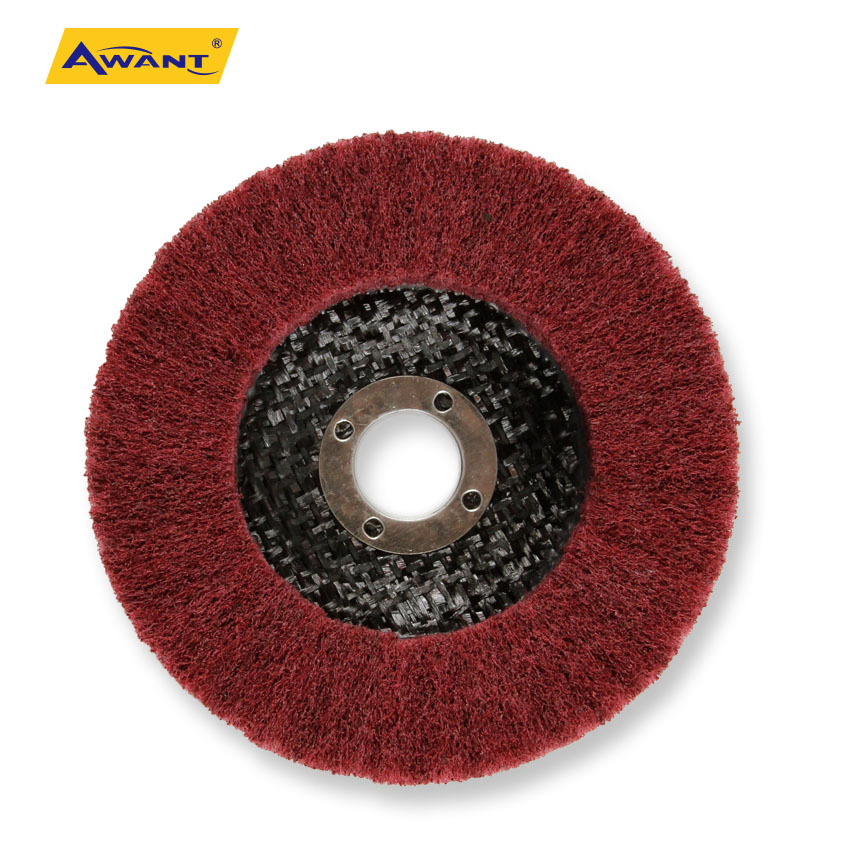 4 Inch Red Effective Abrasive Non Woven Flap Wheel for Metal Wood