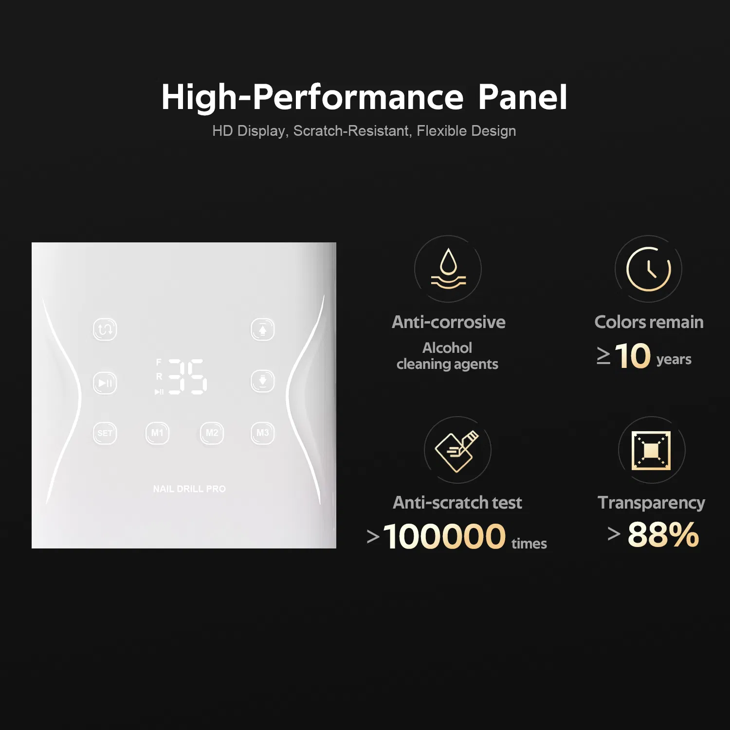 Nail Art Supplies Manicure Machine Touch Button 3 Preset Modes Nail Drill for Salon