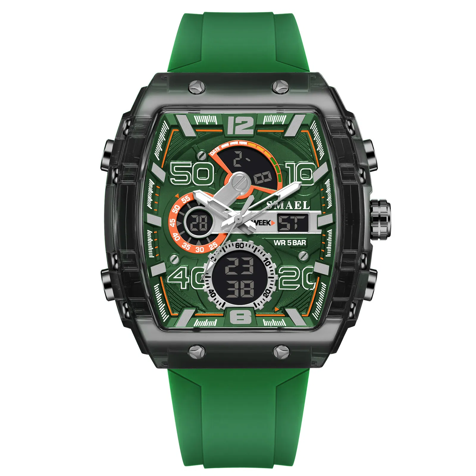 Smael Multi-Function Sports Watch for Men Waterproof Luminous Alarm Casual Digital Wristwatch