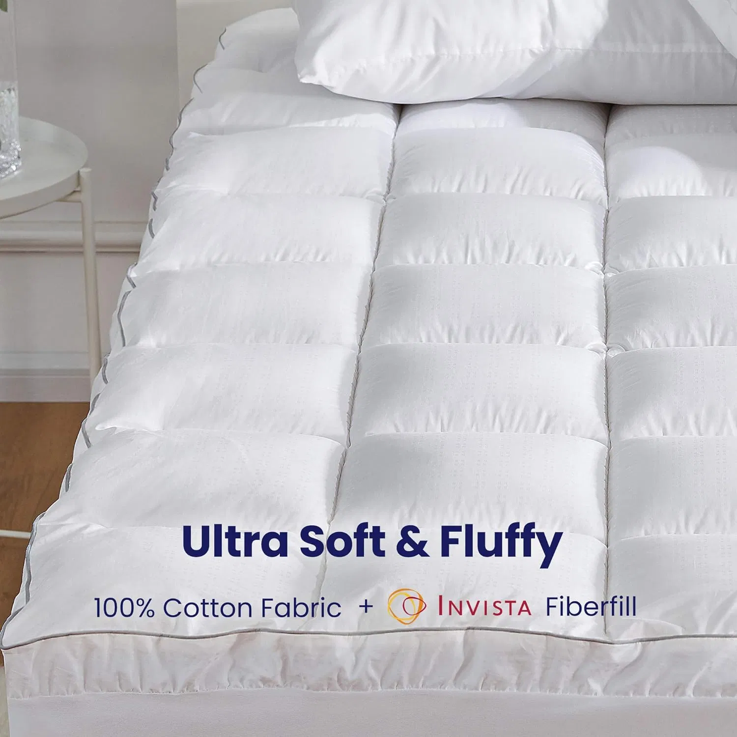 Super Soft Mattress Topper Thick Fluffy Mattress Cover with Deep Pocket