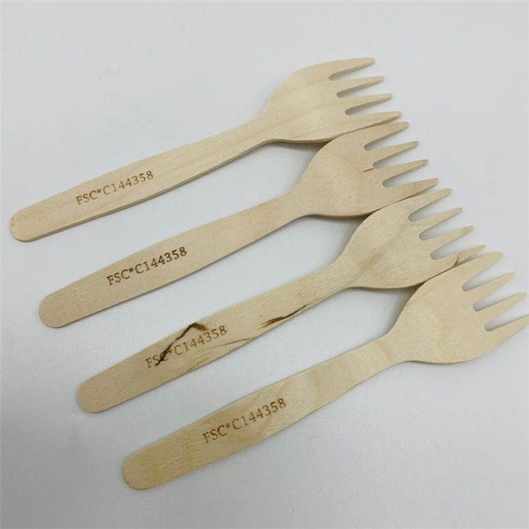 140mm Wooden Fork for Kids with Logo Printed