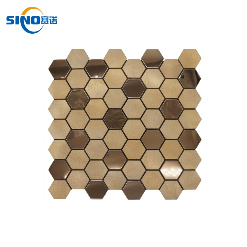 Металлическая мозаика Алюминий Шестигранник для стен и пола