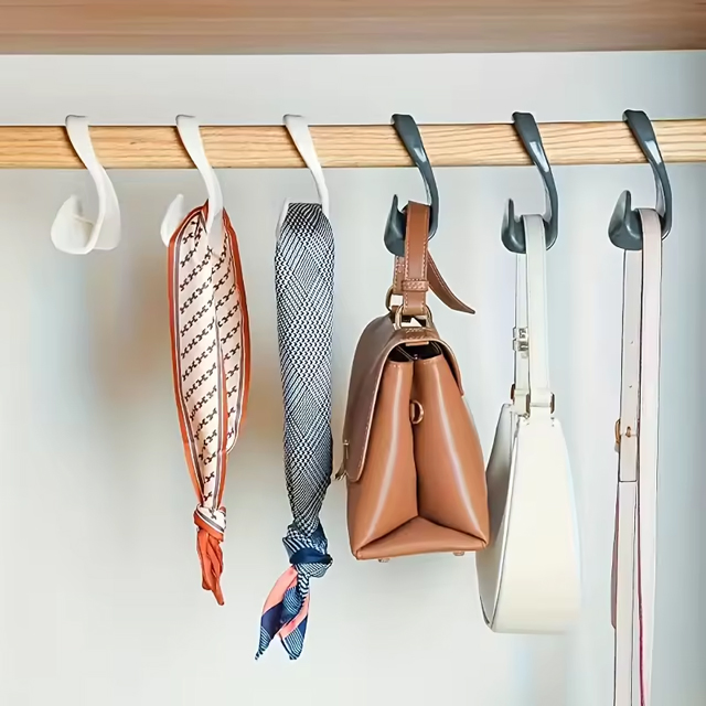 Closet Bag Hooks Rack Arch with Handbag Hangers Tie Scarf Hanging Buckles Multi-Purpose Closet