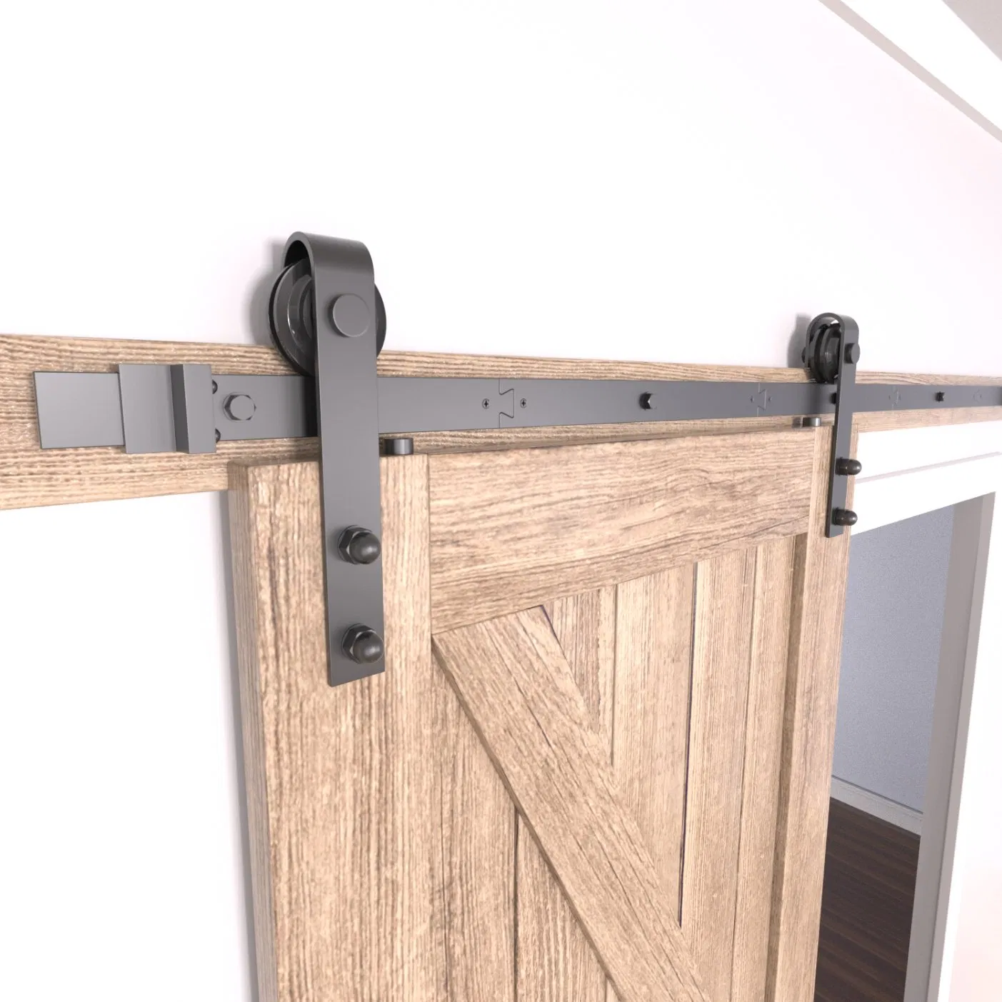 Factory Carbon Steel Rail for Barn Doors Pocket Sliding Door Hardware Kit