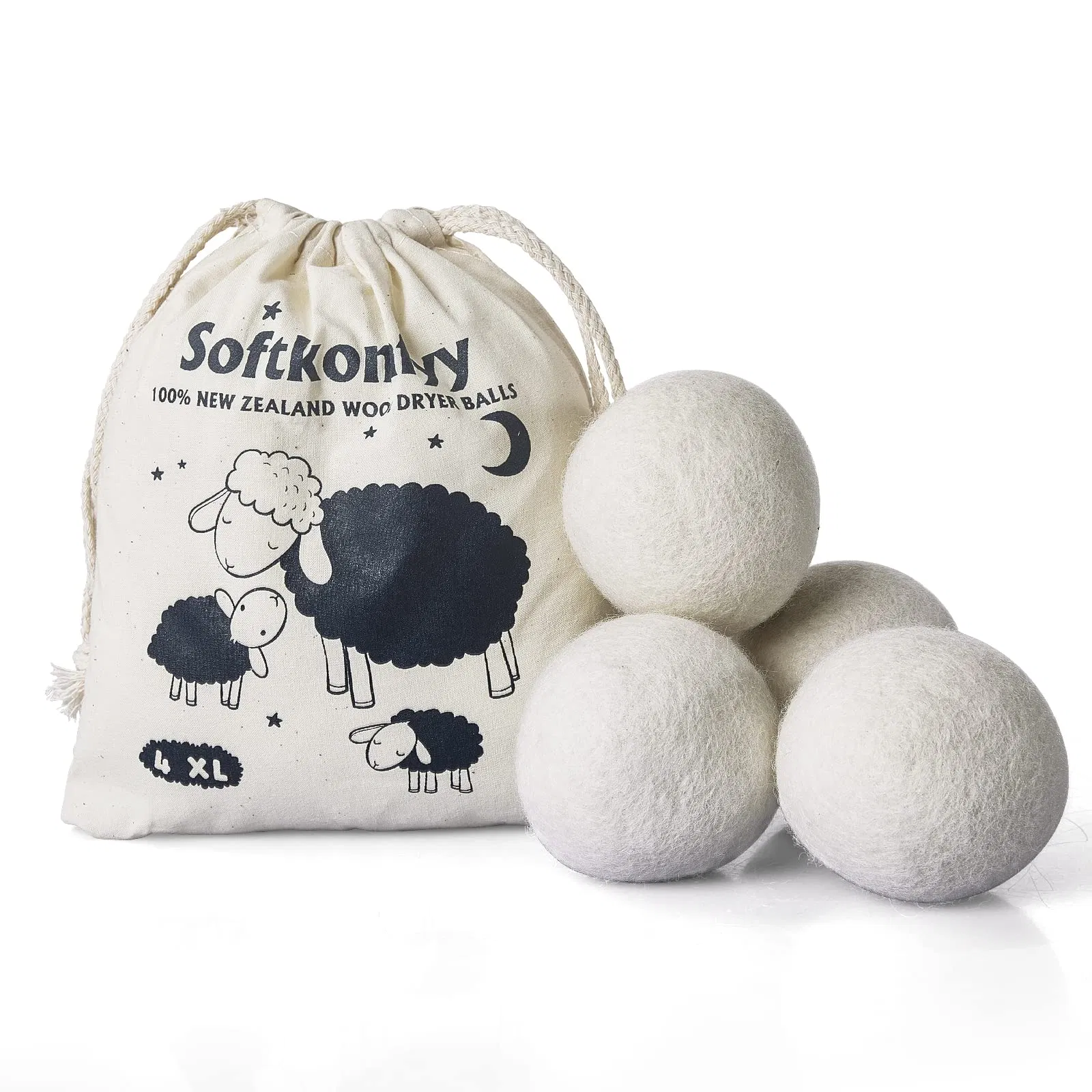 Organic New Zealand Sheep Wool Dryer Balls for Laundry