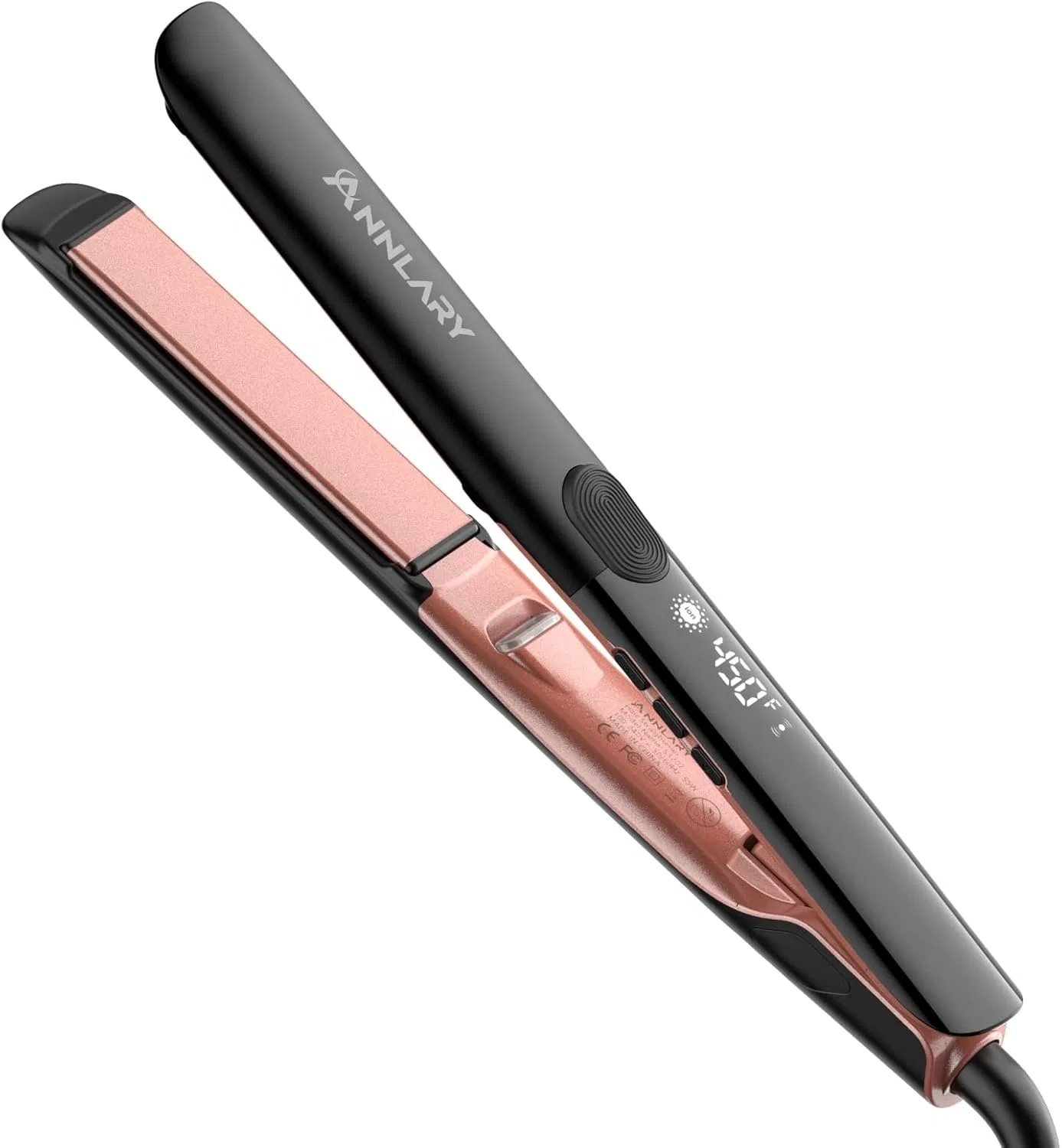 Hair Straightener, 1 Inch Flat Iron Hair Straightener and Curler 2 in 1, Professional Ceramic Ionic Dual Voltage Flat Iron with Anti-Iron Silicone for Less Friz