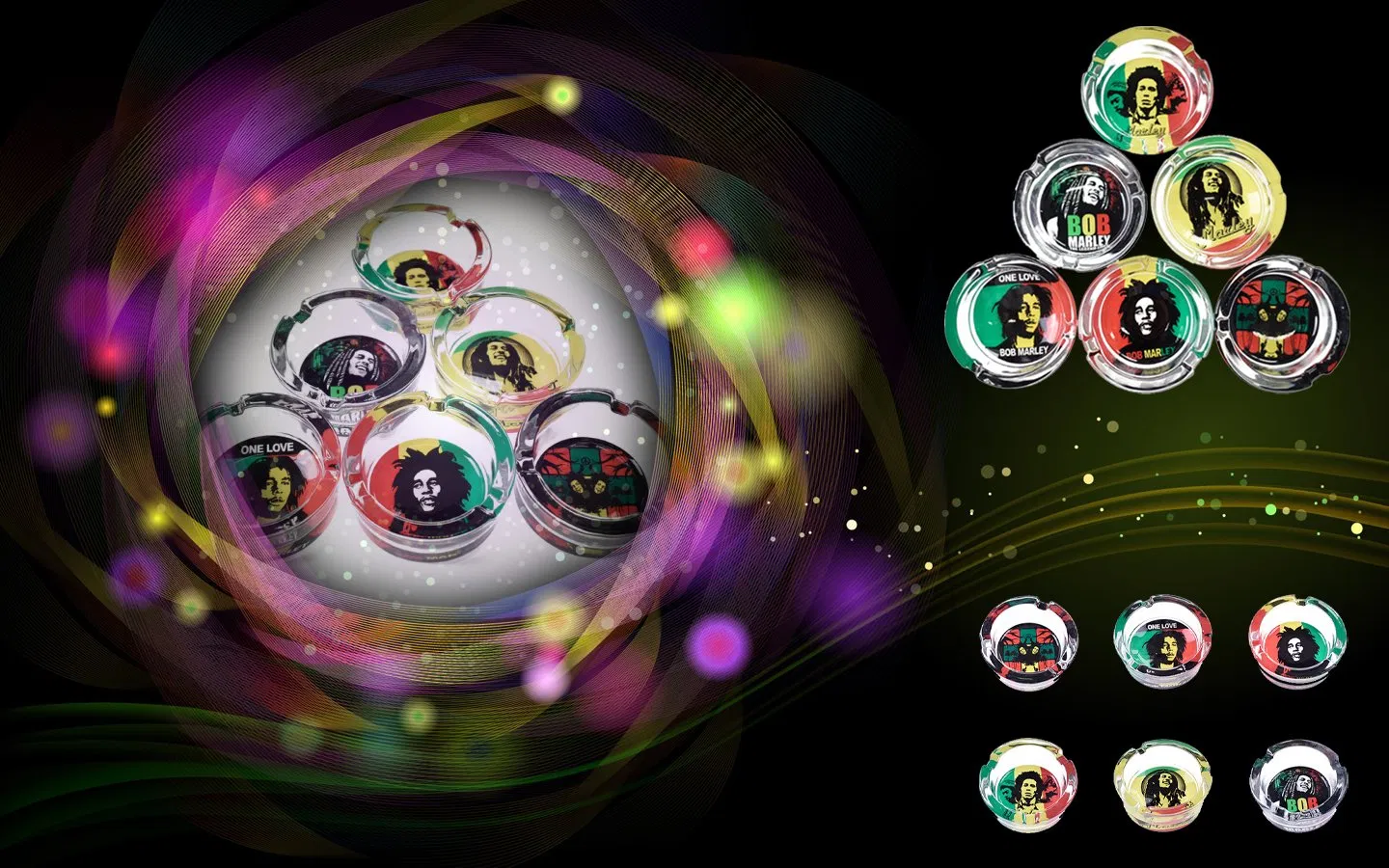 Bob Glass Ashtrays Custom Logo Wholesale for Cigarettes Ashtrays Smoking