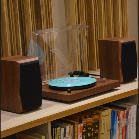 Tr-L40 Classic Wooden Gramophone Lp Playback Vinyl Record Player with Wood Grain PVC Veneer