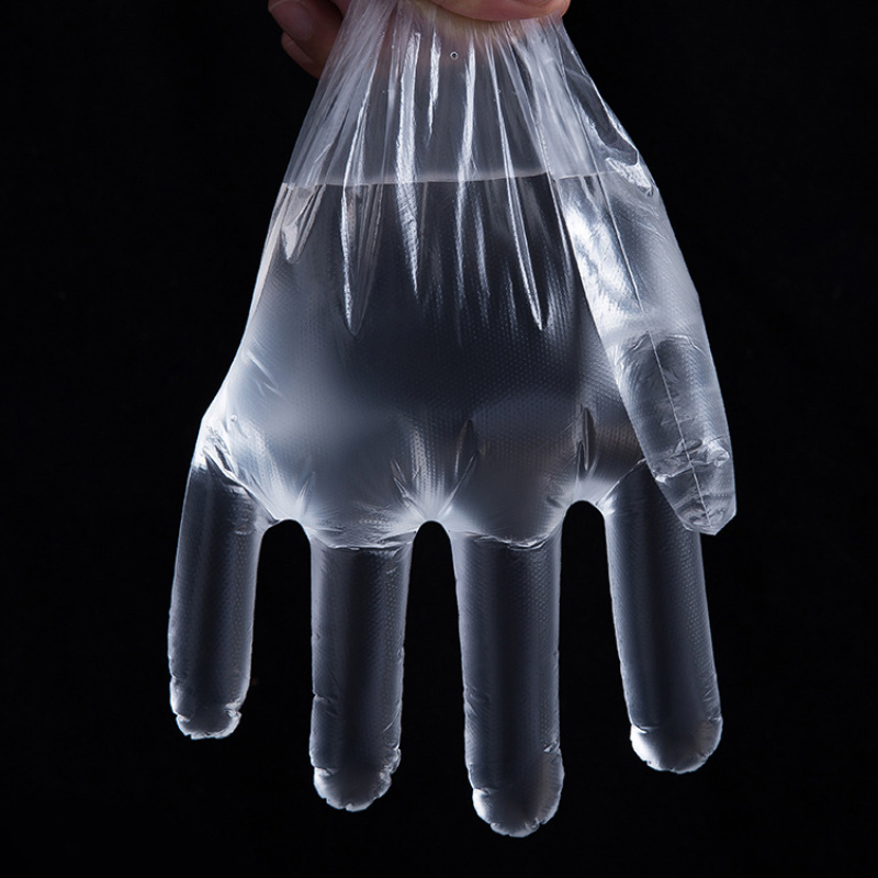 Food Service Process Kitchen Household Clear Poly Polyethylene Transparent Disposable PE Plastic Hand Gloves