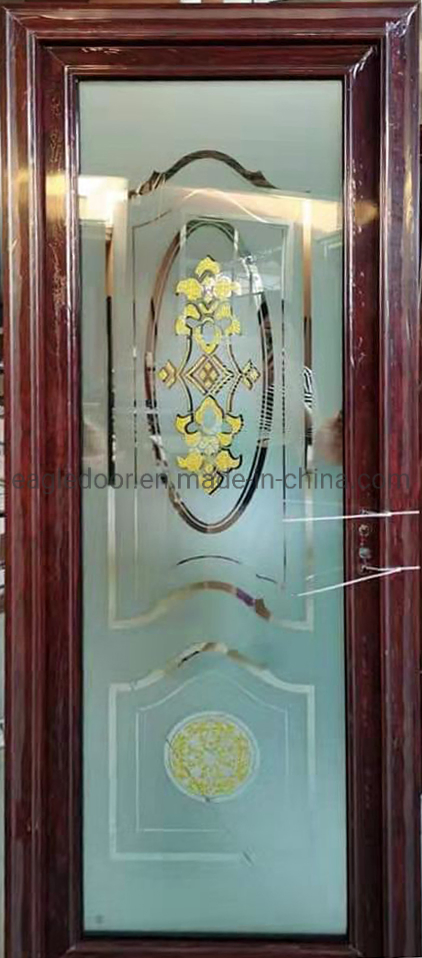 Алюминиевая стеклянная дверь для ванной EA-2080, черная рама