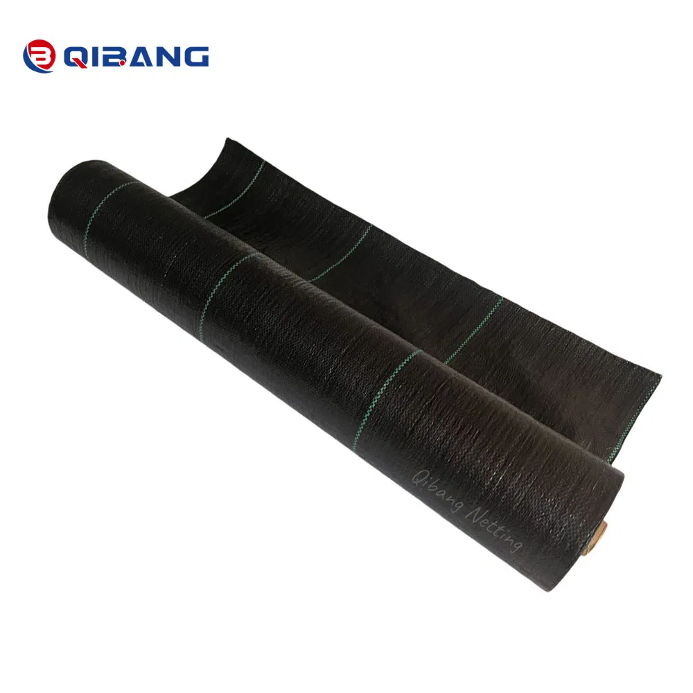 Breathable PE Woven 100GSM Black 2m X 100m Garden Bed Anti Weed Mat for Retail Nursery