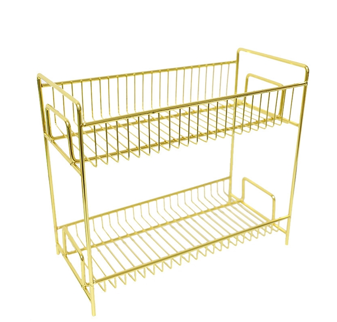 Hot Selling Metal Storage Rack Glod Metal Shelf Bathroom Rack