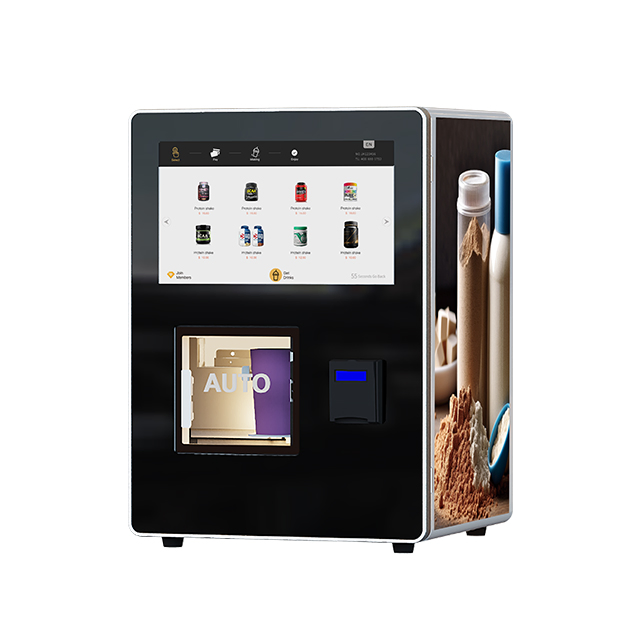 Desktop Protein Shake Powder Coffee Vending Machine Self-Service Beverage Vending with 18.5-Inch Touch Screen for Gym Fitness with Independent Stirring System