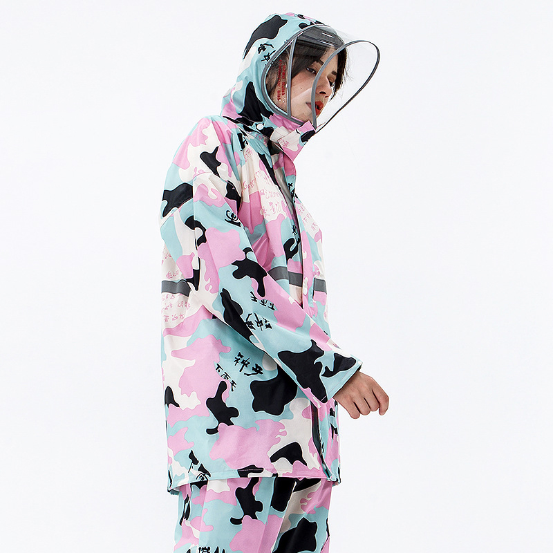 ODM PVC Polyester Outdoor Waterproof Jacket Rain Suit Workwear Raincoat