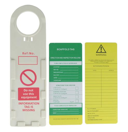 Scafftag Tag-out Holder with PVC Scaffolding Tag