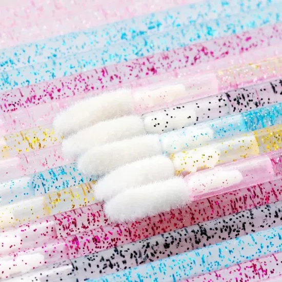 Mt Lashes China Manufacturer Disposable Makeup Brush Lip Gloss Lipstick Eyeliner Crystal Stem Lip Brush