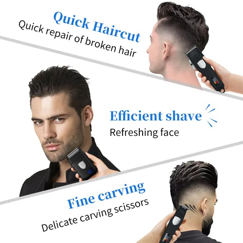 Professional Electric Cordless Hair Cutting Machine USB Charging Electric New Hair Clipper and Shaver Set Barber Hair Clipper