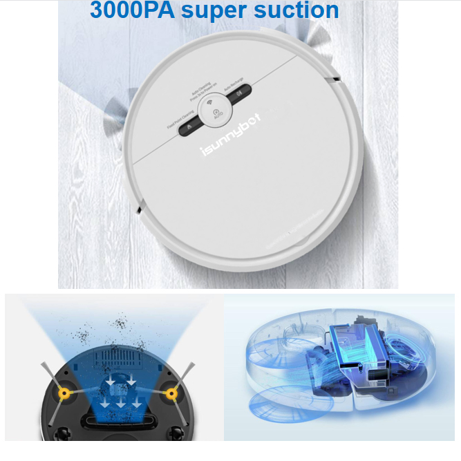 Smart Robot Vacuum Cleaner Strong Suction Tuya Alexa Voice Control