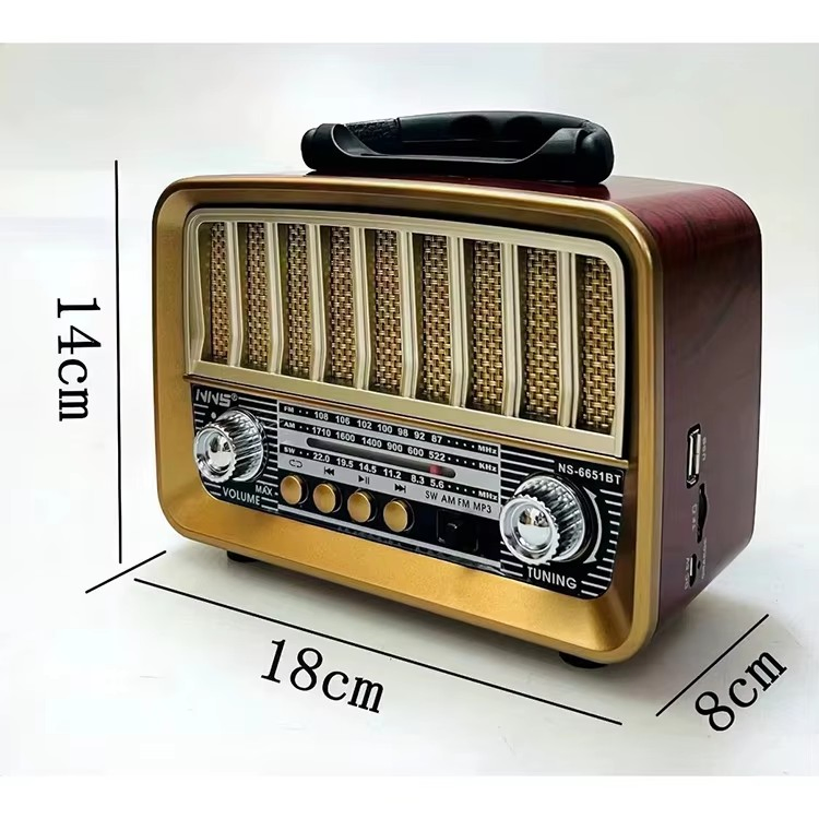 Ретро радио NS-6651BT деревянное с Bluetooth