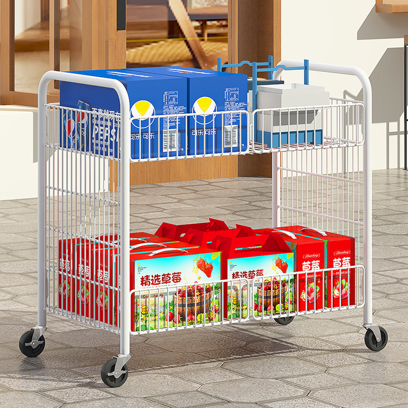 Best Selling Rust-Proof Corrosion-Resistant Large Capacity Display Rack Foldable Movable Trolley