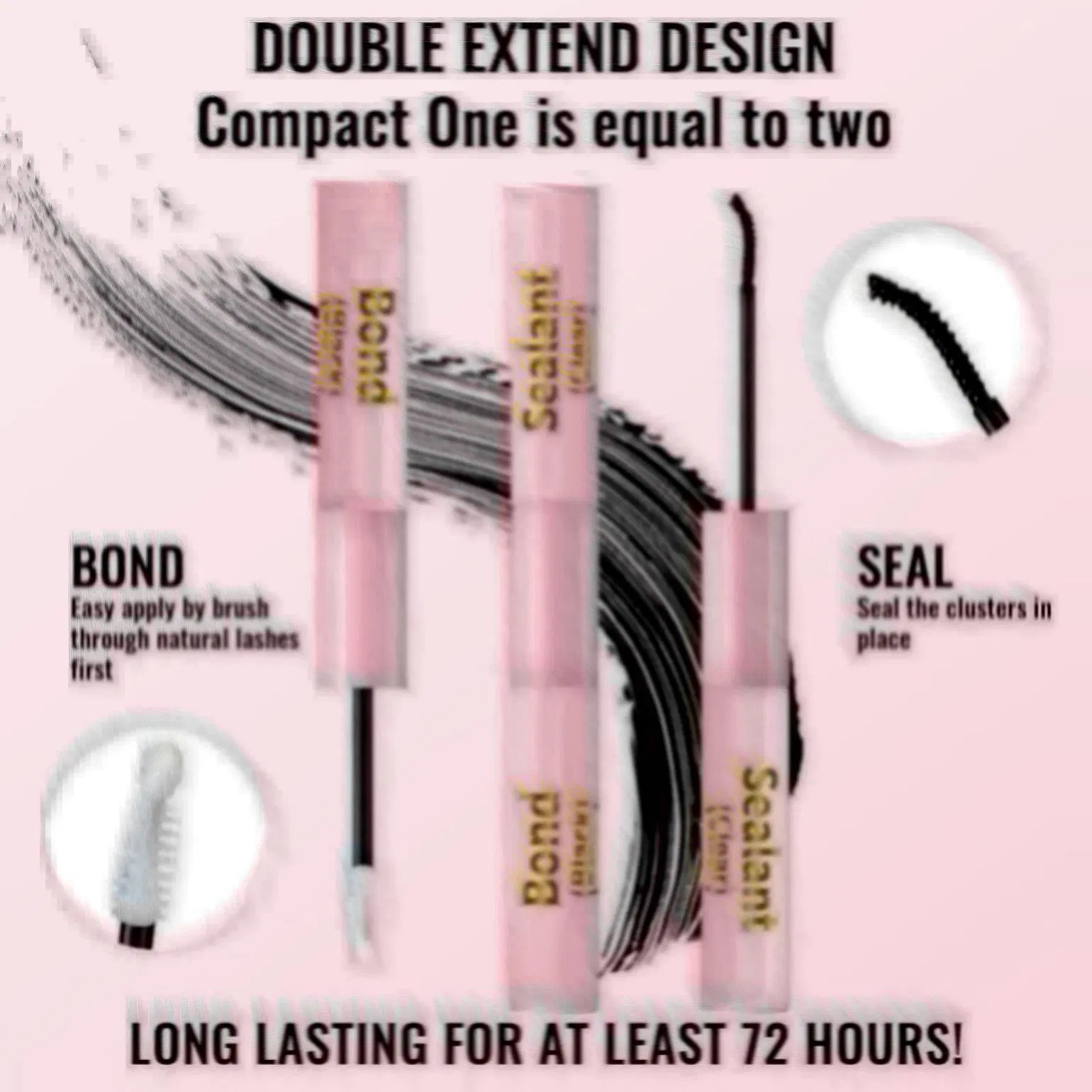 2-in-1 Eyelash Glue with Fast-Drying Clear Seal for Extensions