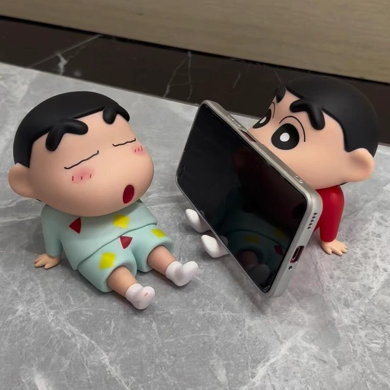 Crayon Shin-Chan 3D Cute ABS Vinyl Doll Portable & Flexible Mobile Phone Holder Stand for Home & Desk Use Comes in Box