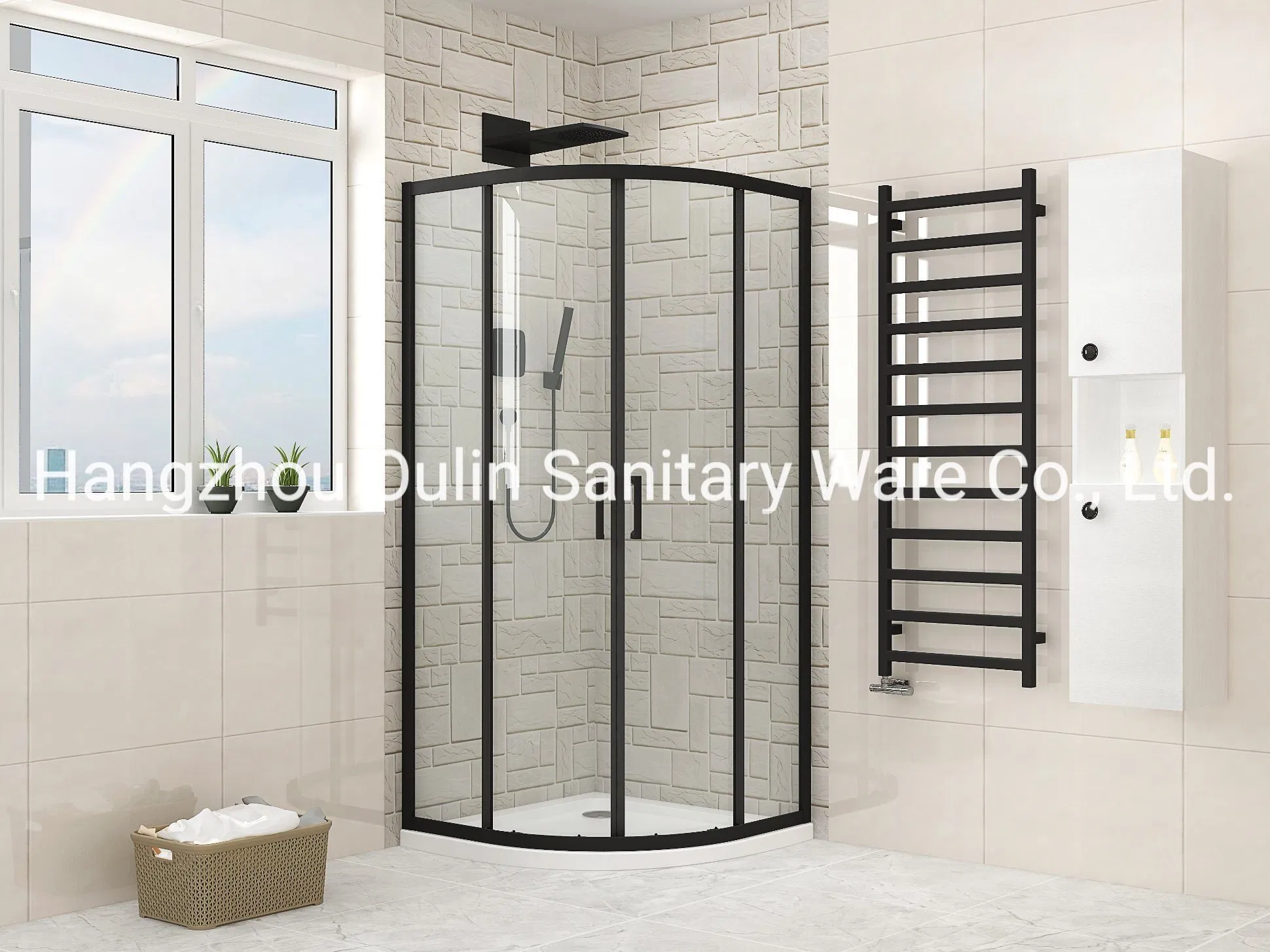 Sector Shower Enclosure with Black Finish