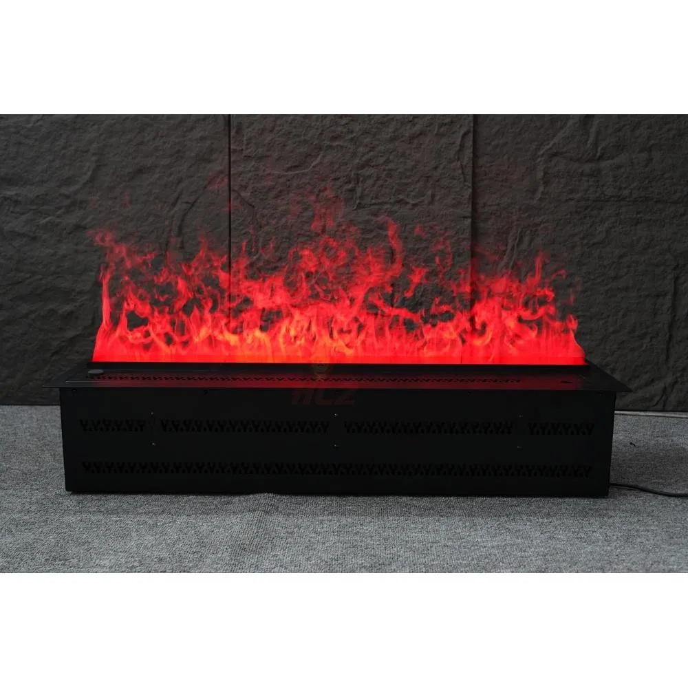 Tempered Glass Mounted Black Home Appliance 3D Atomized Fireplace for House