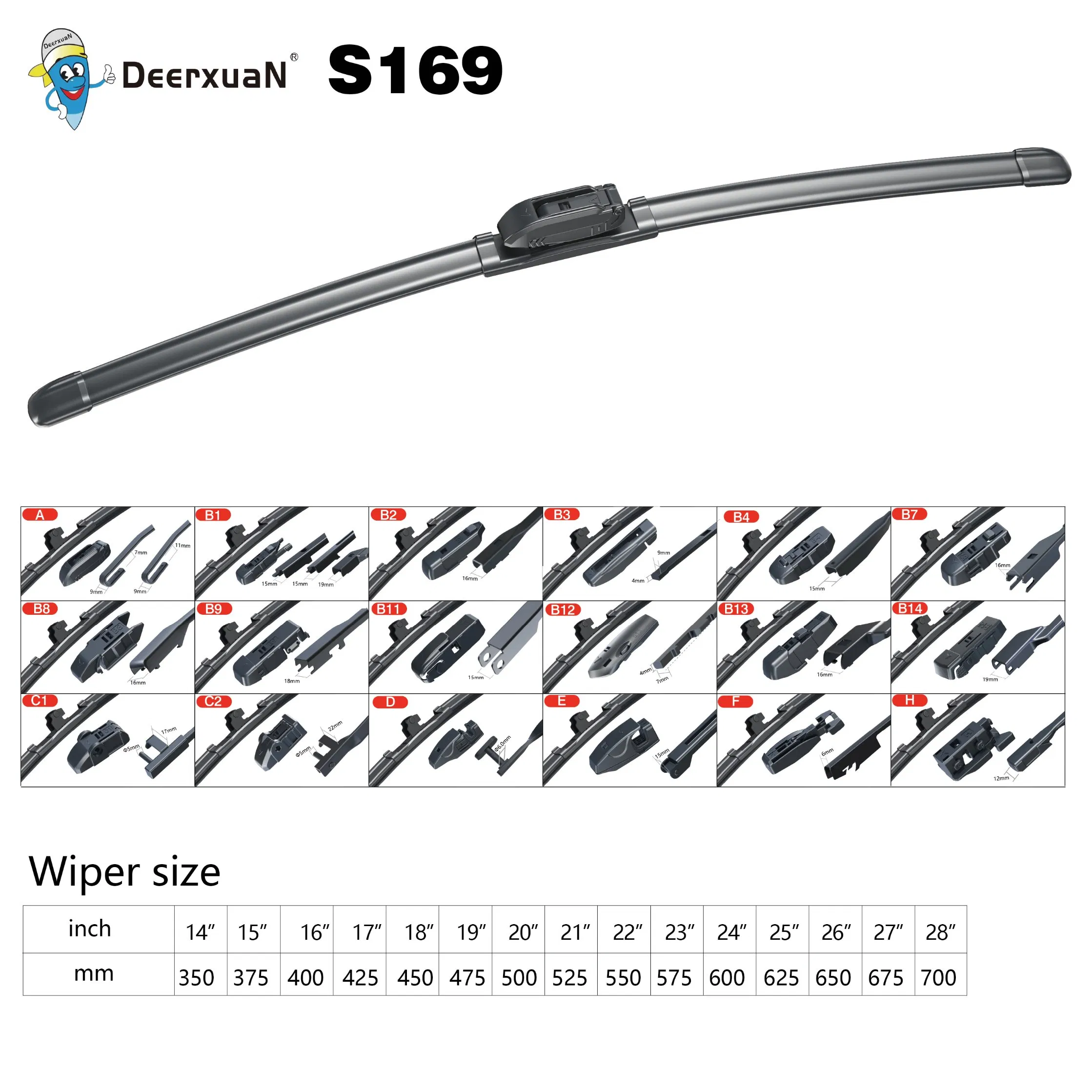 Deerxuan S169Y Universal Flat Windshield Wiper Blade