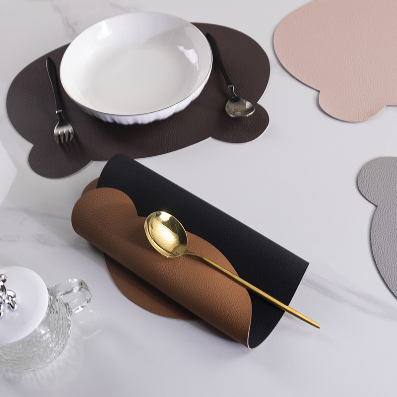 PVC Leather Table Mat Placemats Special Shape Cloud Shape Cute Style Heat Insulation Placemats