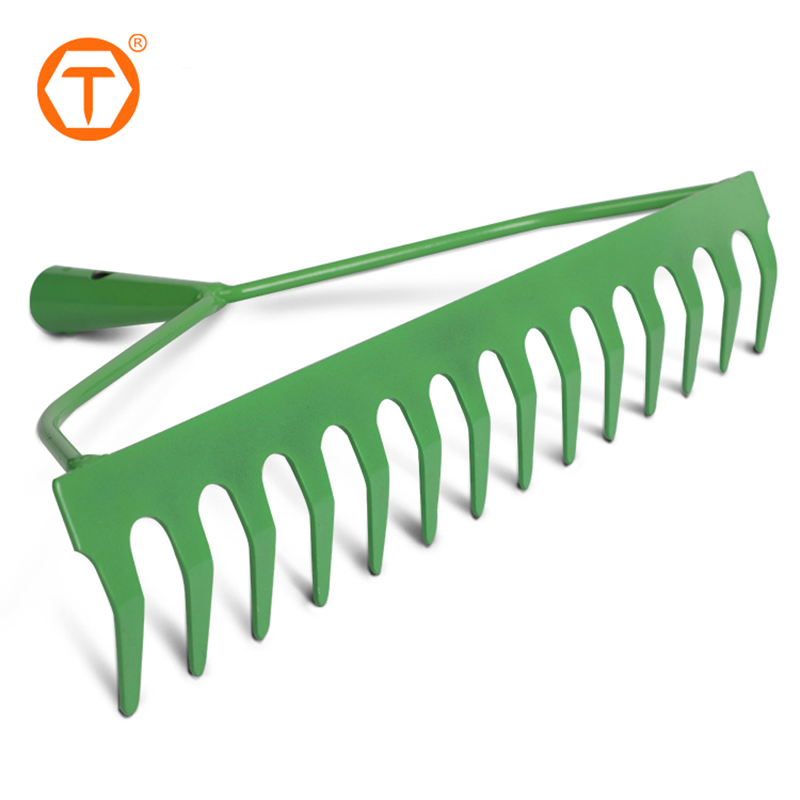 Heavy Duty 14 Teeth Stainless Steel Sharp Tines Multi Function Lawn Rake