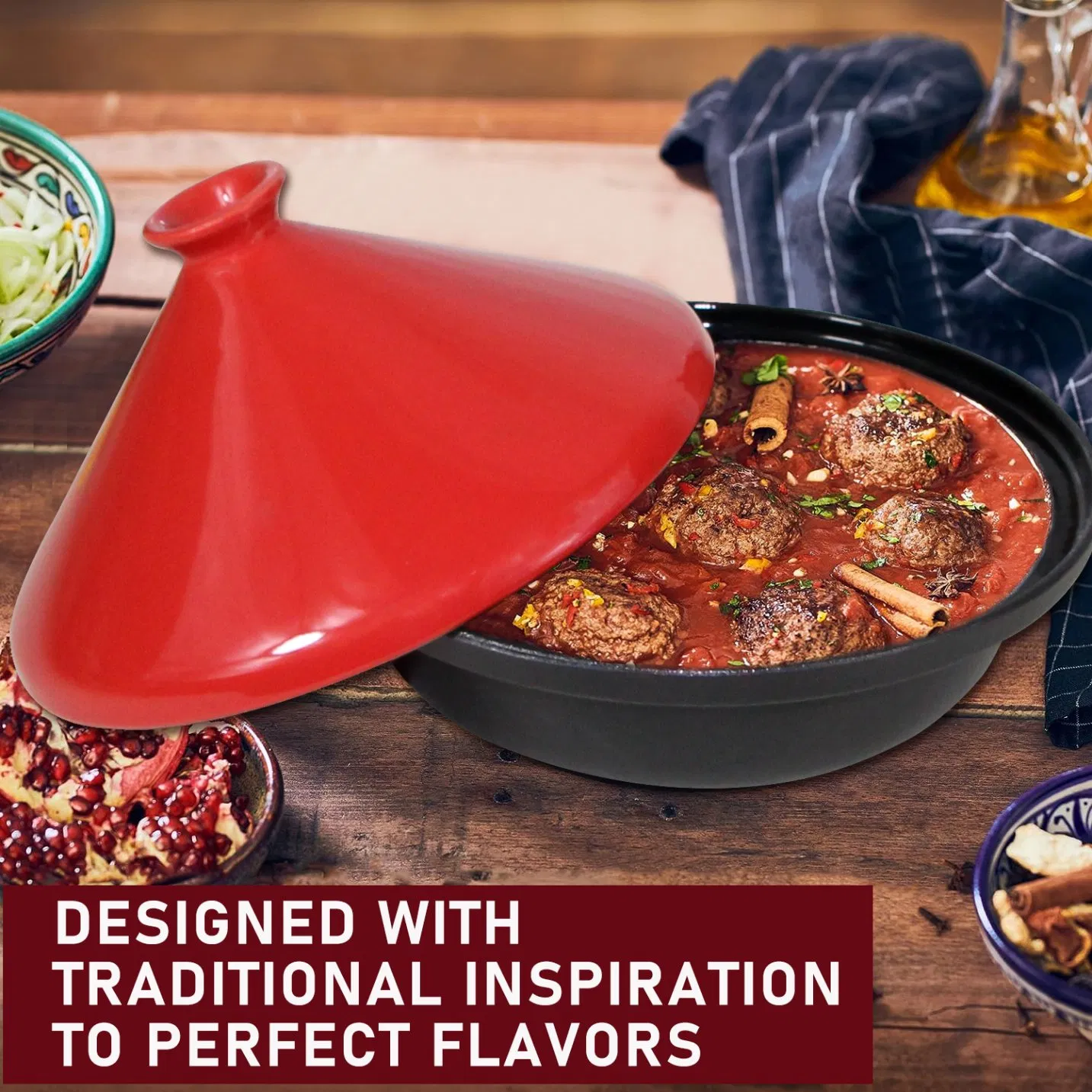 Dia 30cm Enamel Cast Iron Non Stick and Durbale Tagine Pot Cooker