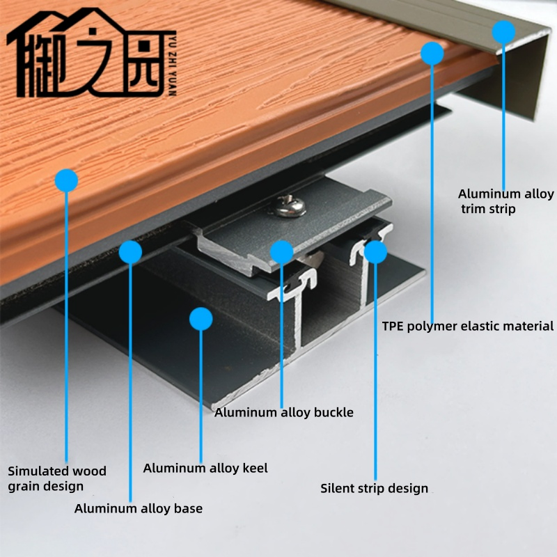 Eco-Friendly Aluminum Deck Floor Boards Waterproof Aluminum Balcony Decking for Green Buildings