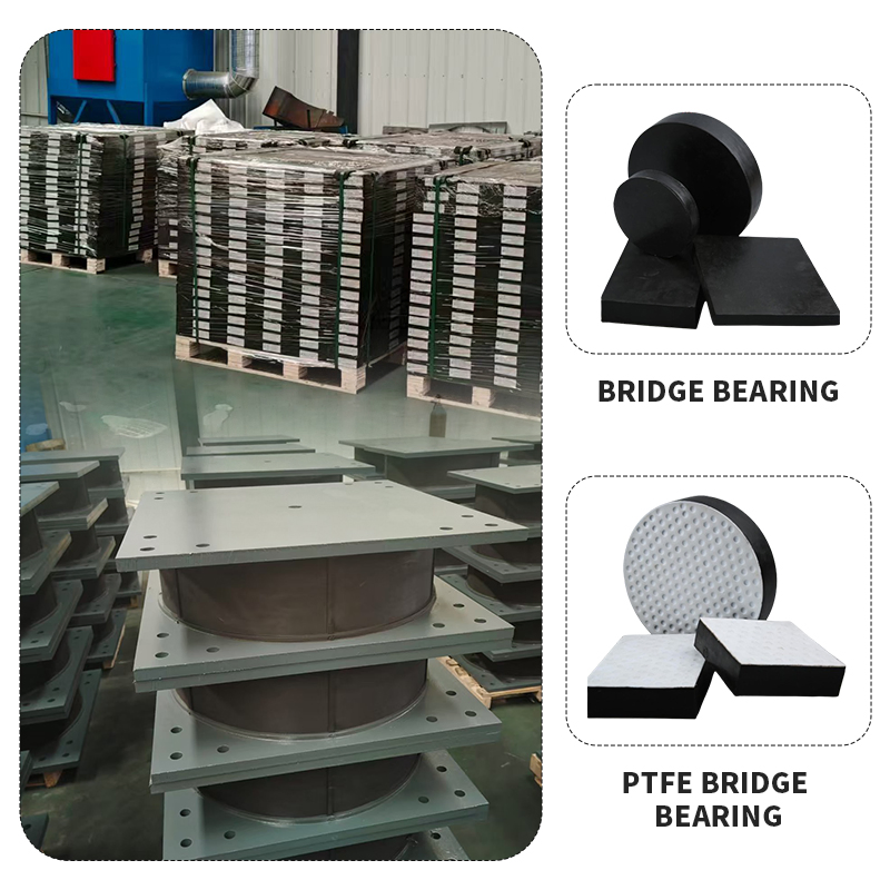 Natural Rubber Vibration Damping Bearing Pads PTFE Bridge Bearing Used for Bridge