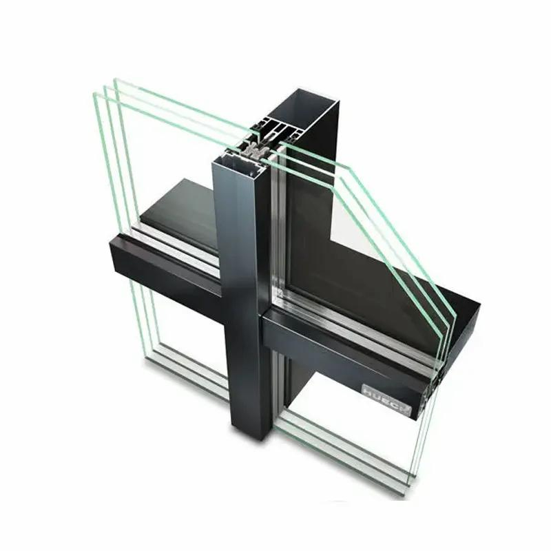 Facade/ Triple Glazing Curtain Wall Slim Frame Cured Glasses