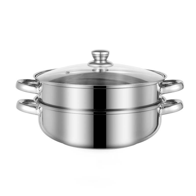 Stainless Steel Steamer 28cm Thick Double Layer Soup Steamer