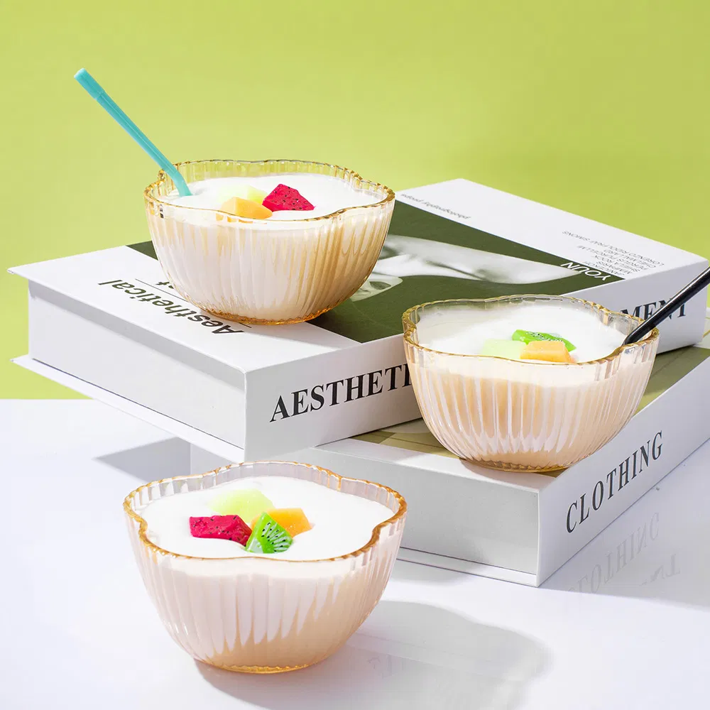 New Wholesale Custom 250ml Empty Glass Bowl for Fruit Salad, Ice Cream, and Candy